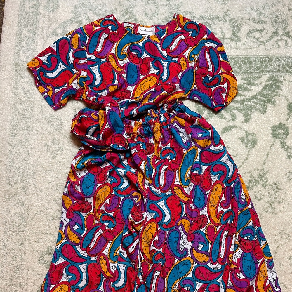 Colorful Pierre Lamonte Vintage 2 piece set size S-M